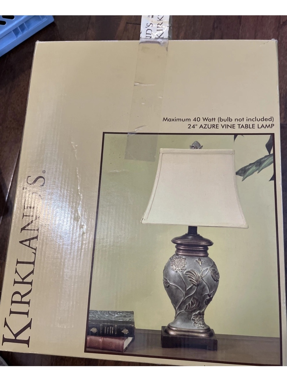 Kirklands Bronze-Toned Vase Lamp with Cream Shade
